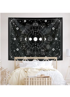 SYOSI Decorative Tapestry Sun and Moon Constellation Hanging Cloth Twelve Constellations Psychedelic Black and White Wall Hanging Tapestry Suitable for Home Bedroom Wall Room Decoration (95x73cm)  - Image 5