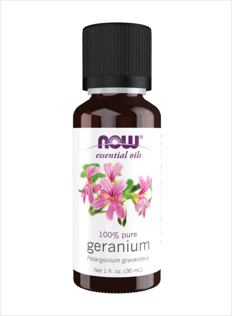NOW Geranium Essential Oil - 100% Pure Fresh Blend, 1 fl oz