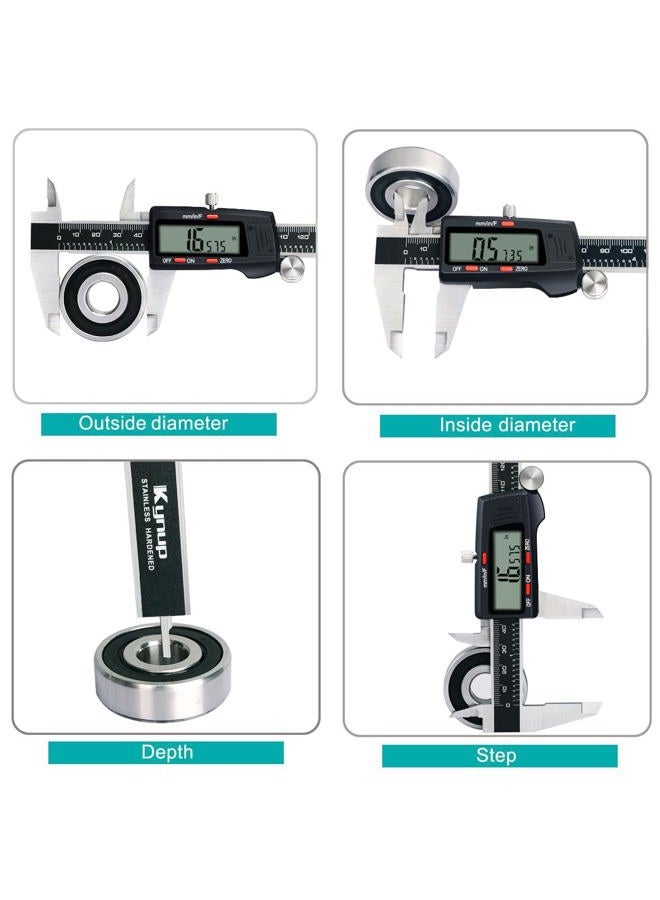 Kynup Caliper Measuring Tool, Digital Micrometer Caliper Tool, Vernier Caliper with Stainless Steel, Large LCD Screen, Auto - Off Feature, Inch Metric Fraction Conversion (6Inch/150mm) - Image 3