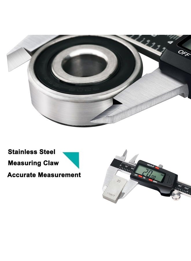 Kynup Caliper Measuring Tool, Digital Micrometer Caliper Tool, Vernier Caliper with Stainless Steel, Large LCD Screen, Auto - Off Feature, Inch Metric Fraction Conversion (6Inch/150mm) - Image 2