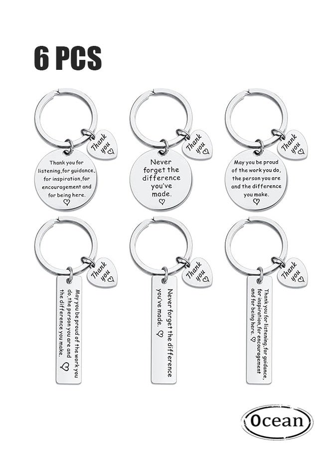 Ocean 6 Pieces Thoughtful Thank You Gifts Keyring, Leaving Gifts for Colleagues Employee Appreciation Gifts Keyring, Appreciation Keychains for Coworkers, Nurses, Teachers  - Image 1