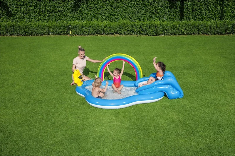 بست واي Inflation Pump - 53092 Fun Pool with Slide and Fountain - 257 x 145CM