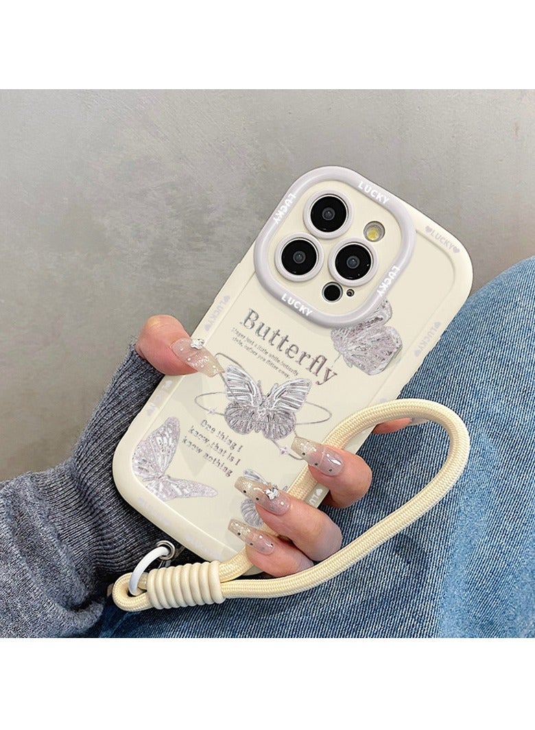 NIBEMINENT Protective TPU Case Cover For iPhone 15 Pro Max, Single Shell With Lanyard