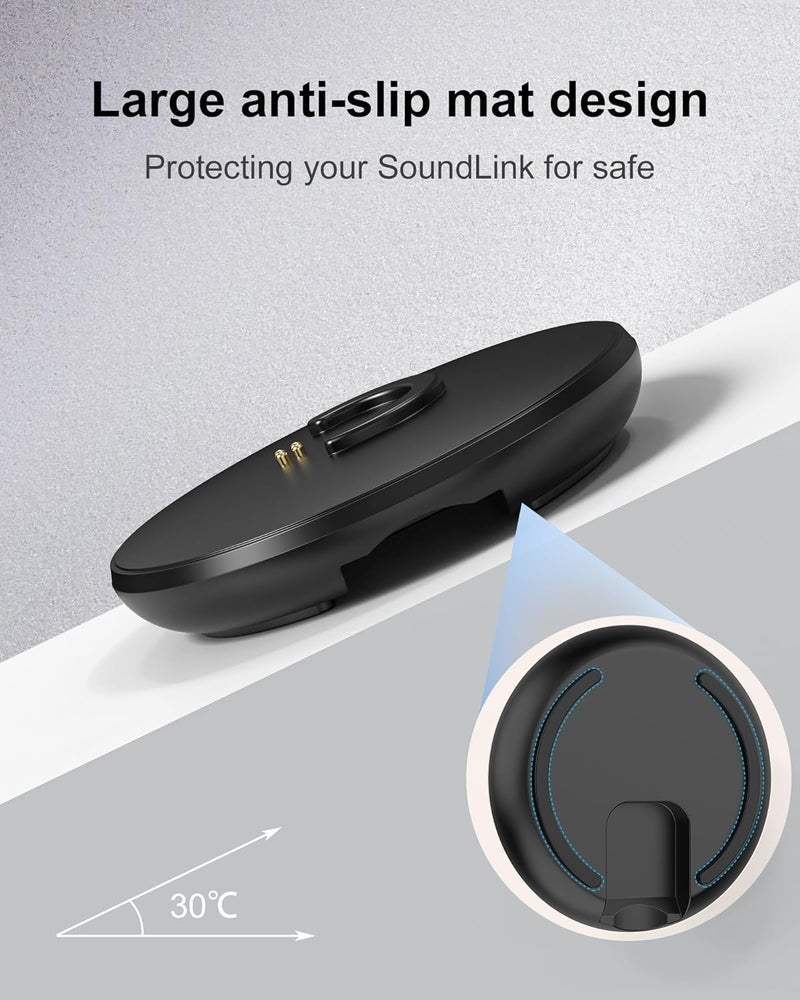 في اتش بي دبليو قاعدة الشحن وحامل بديل لـ Bose Soundlink Revolve (أسود) - Image 5