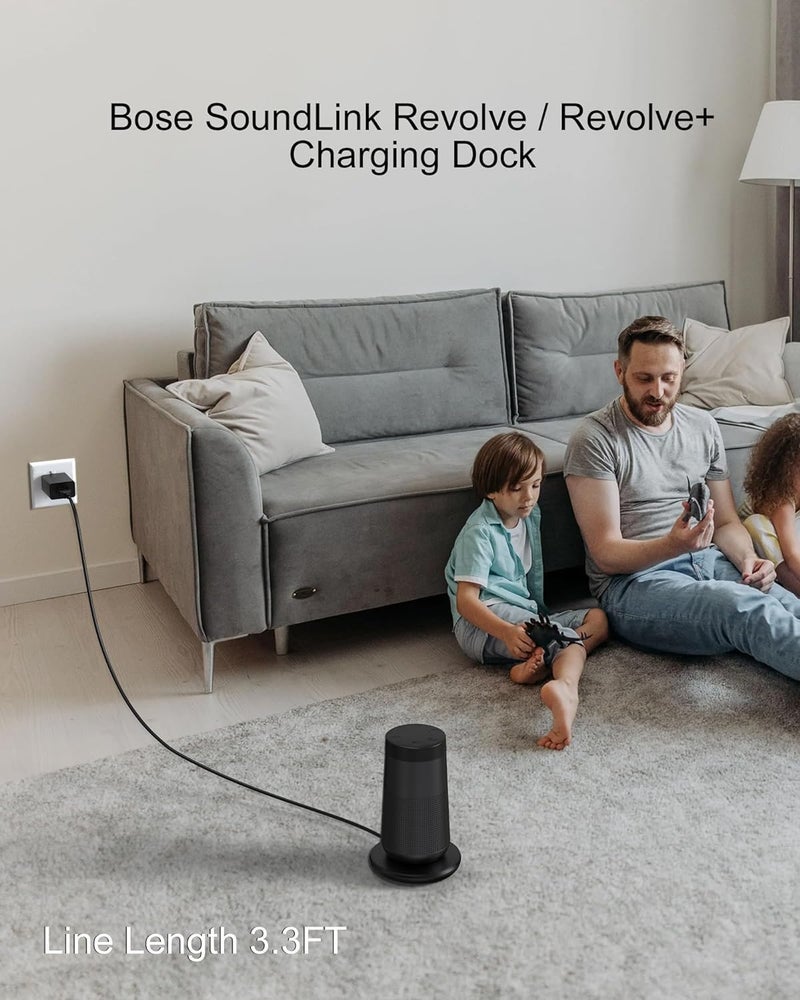 في اتش بي دبليو قاعدة الشحن وحامل بديل لـ Bose Soundlink Revolve (أسود) - Image 3