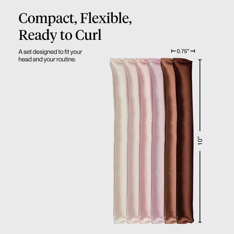 Kitsch Satin Heatless Hair Curlers â€“ No Heat Hair Curlers to Sleep In for Overnight Curls â€“ Soft Heatless Curling Rods for Women with Short & Long Hair - Alternative to Heat Styling â€“ 6 pcs, Rosewood - Image 2