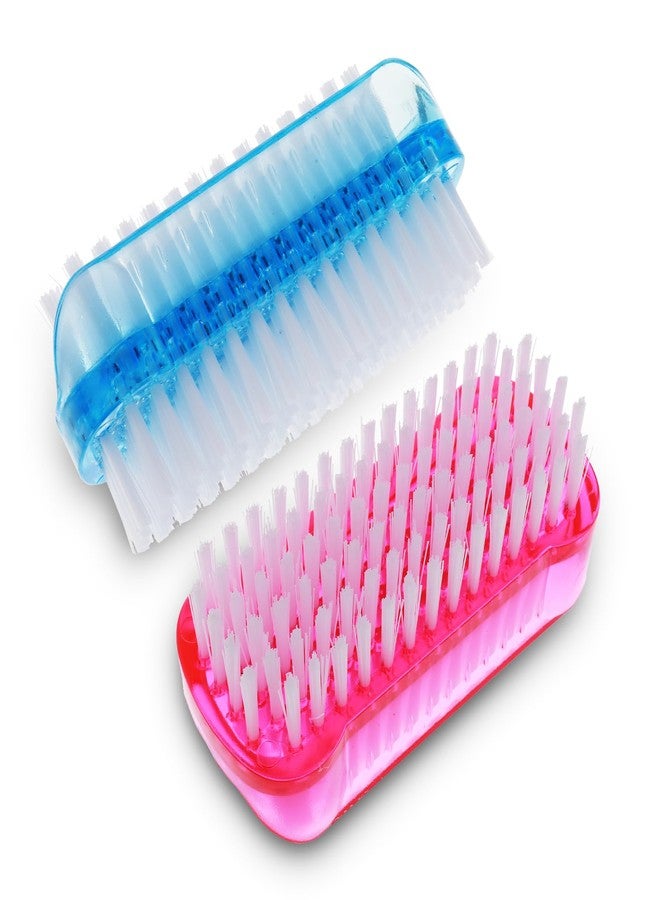 Amaxiu Nail Cleaning Brushes, Double Sided Nail Clean Up Brush with Nylon Stiff Bristles Fingernail Brush for Cleaning Cuticles Fingernails Toes Nail Hand Scrub Brush for Men Women, 2 Pcs(Red, Blue) - Image 1