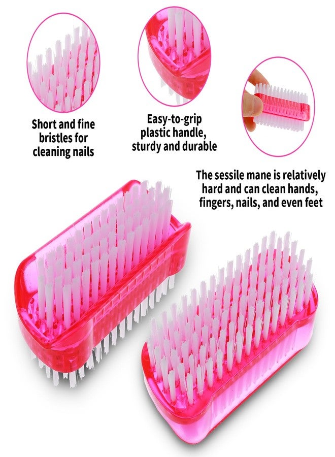 Amaxiu Nail Cleaning Brushes, Double Sided Nail Clean Up Brush with Nylon Stiff Bristles Fingernail Brush for Cleaning Cuticles Fingernails Toes Nail Hand Scrub Brush for Men Women, 2 Pcs(Red, Blue) - Image 3