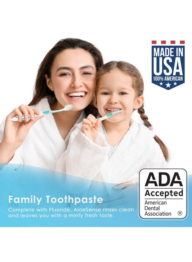 AloeSense Loesense Fluoride Toothpaste Naturally Soothing Toothpaste Sensitive Teeth And Gum Care With Aloe Vera Allantoin & Fresh Mint Flavor Gentle & Natural Toothpaste Ada Approved (5Oz 2 Count) - Image 4