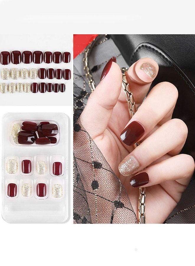 5esha 24-Pieces False Nails Sticker
