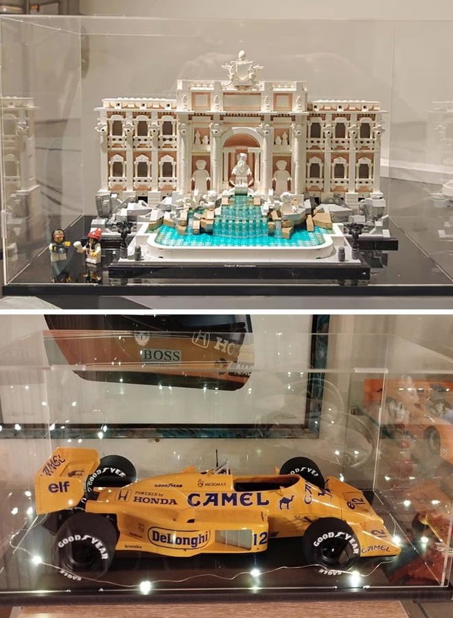 Elepure Thickened Clear Acrylic Display Case for Lego 21062 Trevi Fountain for 21354 Twilight The Cullen House for 42179 60414 76781 75683 Collectibles, Transparent Box Dustproof, Black Inside 15.7x7.9x11.8in - Image 4