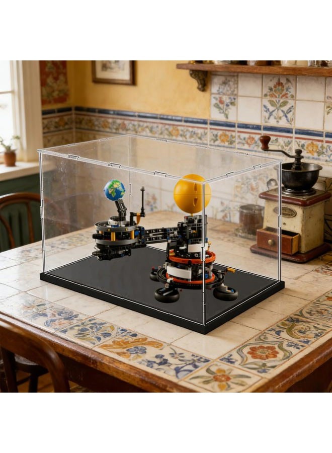 Elepure Thickened Clear Acrylic Display Case for Lego 21062 Trevi Fountain for 21354 Twilight The Cullen House for 42179 60414 76781 75683 Collectibles, Transparent Box Dustproof, Black Inside 15.7x7.9x11.8in - Image 5