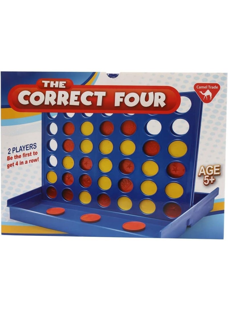 vGRASSP Classic Four-in-a-Row Strategy Game – Competitive 2-Player Logic Board Game – Foldable Design with Colorful Discs – Brain Training Family Game – 20 × 28 cm - Image 2