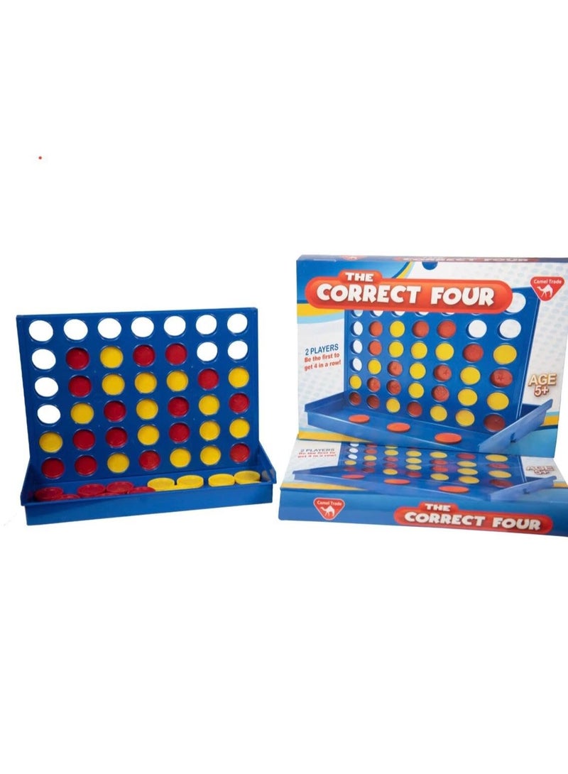 vGRASSP Classic Four-in-a-Row Strategy Game – Competitive 2-Player Logic Board Game – Foldable Design with Colorful Discs – Brain Training Family Game – 20 × 28 cm - Image 1