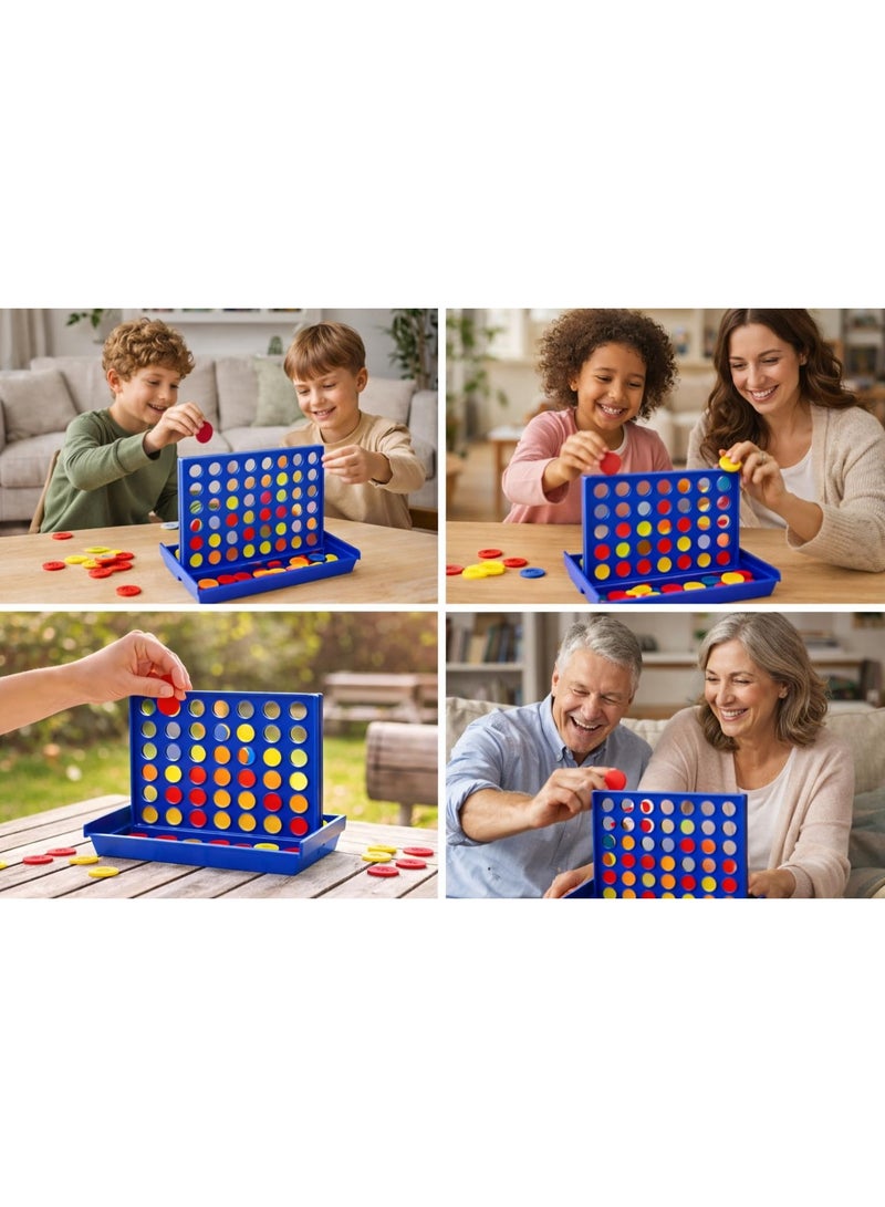 vGRASSP Classic Four-in-a-Row Strategy Game – Competitive 2-Player Logic Board Game – Foldable Design with Colorful Discs – Brain Training Family Game – 20 × 28 cm - Image 4