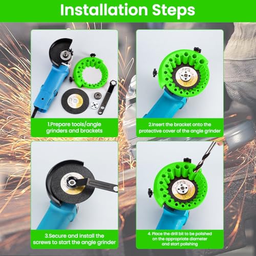 Serplex® Multi Drill Bits Sharpener Attachment Tool for Electric Disc Cutter Angle Grinder Attachment for Sharpening Drill Bits, 20-Slot Design, Drill Bits Sharpening Tool for 2-13mm Dia Drill Bits - Image 5