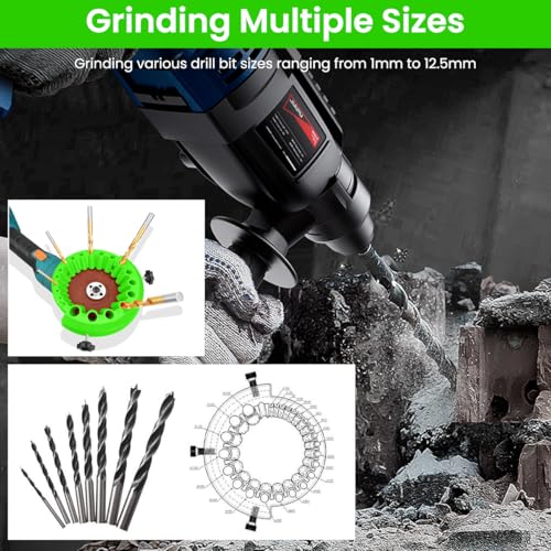 Serplex® Multi Drill Bits Sharpener Attachment Tool for Electric Disc Cutter Angle Grinder Attachment for Sharpening Drill Bits, 20-Slot Design, Drill Bits Sharpening Tool for 2-13mm Dia Drill Bits - Image 4