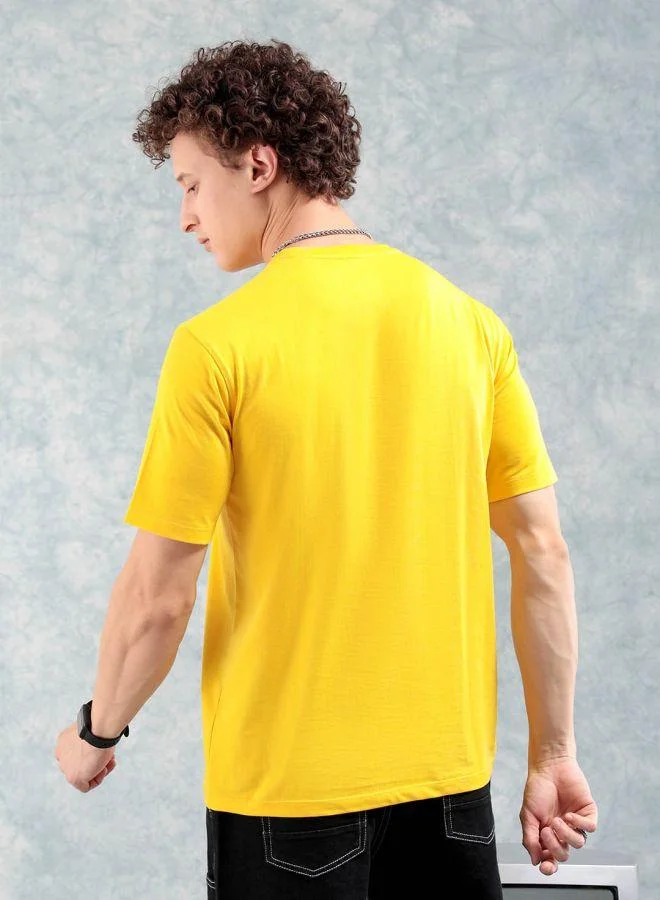 ذا انديان كراج كو Men Slim Fit Solid Round Neck Tshirt