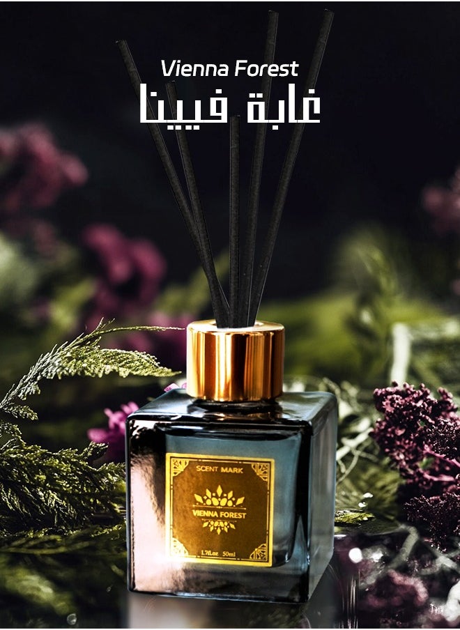 Litus - Home Perfume Reed Diffuser,Vienna Forest(Dreamy Forest Aroma) Fragrance,5 Rattan Reeds,50ml - Image 1