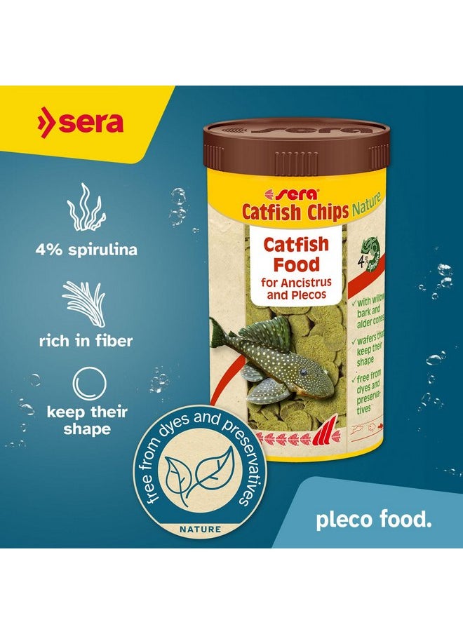 Sera - sera Catfish Chips Nature 3.4oz/0.21lbs | Premium Fish Food for Ancistrus & Plecos | High Fiber | No Dyes & Preservatives | Supports Digestion & Promotes Healthy Growth | Ideal for Bottom Feeders - Image 1