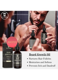 Striking Viking Triking Viking Beard Growth Kit Beard Roller For Hair Growth For Men Biotin Beard Growth Oil Beard Roller Beard Kit For Thickening And Conditioning Beards (Vanilla Scent 1 Fl Oz (Pack Of 2))  - Image 5