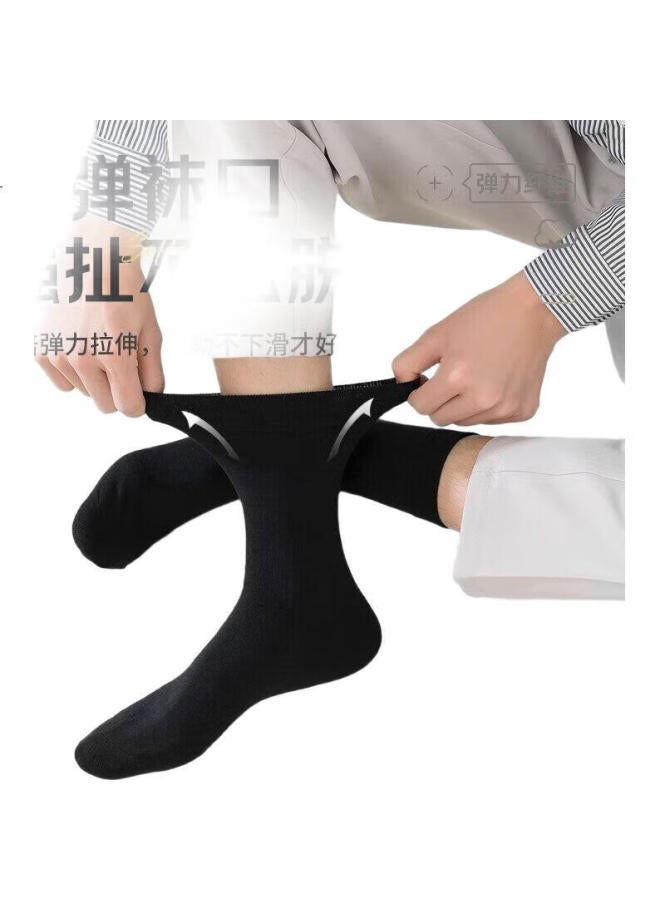 Cotton Thirteen Mianshisan Men'S Mid-Calf Socks, Spring And Autumn Season, 100% Pure Cotton, Odor-Resistant, Antibacterial, Breathable, Long Tube Socks, 6 Pairs - Image 2
