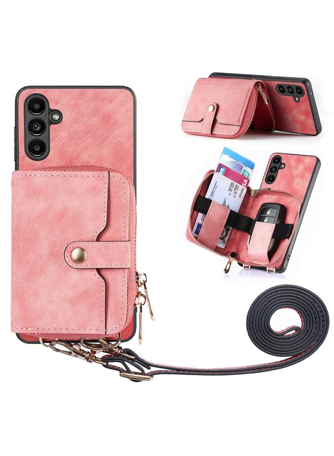 اس-توب جراب هاتف Samsung Galaxy A13 5G Crossbody متعدد الوظائف بسحاب ومحفظة - Image 1