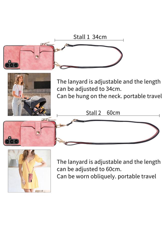 اس-توب جراب هاتف Samsung Galaxy A13 5G Crossbody متعدد الوظائف بسحاب ومحفظة - Image 5