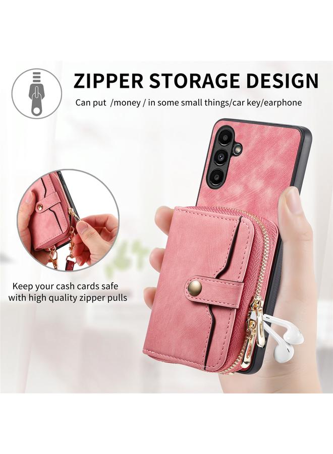 اس-توب جراب هاتف Samsung Galaxy A13 5G Crossbody متعدد الوظائف بسحاب ومحفظة - Image 4