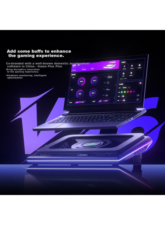 Llano Ai Intelligent Temperature Control V16 Laptop Blower-style Cooler Gaming Computer Stand Base With High Wind Speed Adjustable For Lenovo Dell Alienware Legion Asus Rog - Image 1