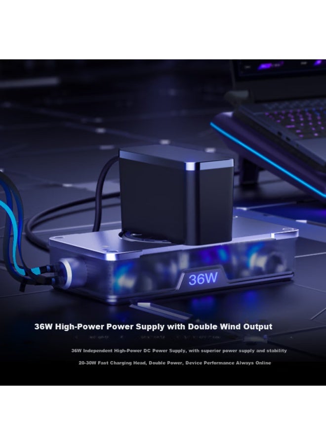 Llano Ai Intelligent Temperature Control V16 Laptop Blower-style Cooler Gaming Computer Stand Base With High Wind Speed Adjustable For Lenovo Dell Alienware Legion Asus Rog - Image 5