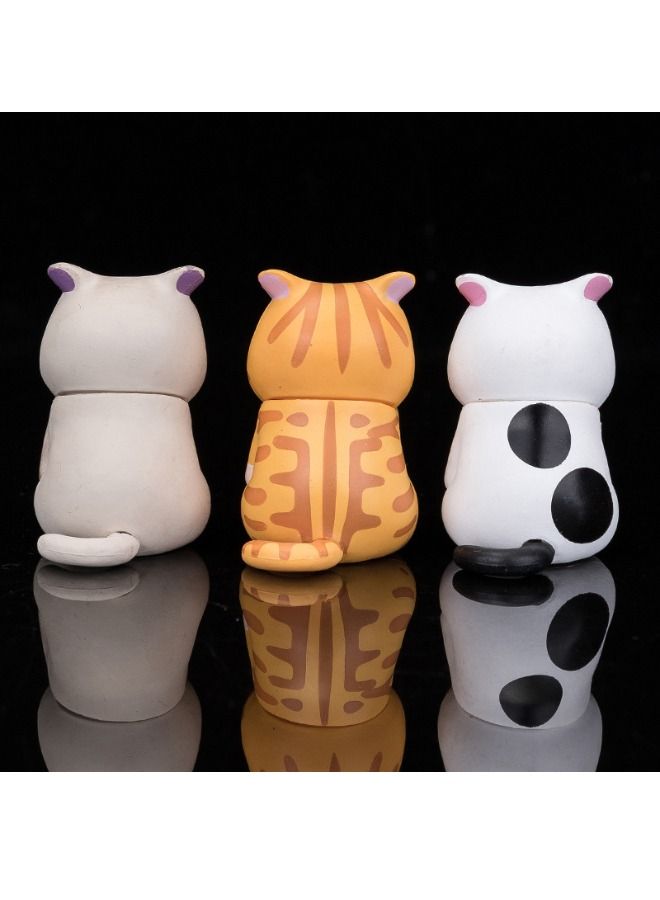 3-Piece Cat Figures Toy Set, Kitten Animals Toy, Cartoon Anime Cat Ornament Toy, Cake Toppers Desktop Decoration Birthday Gift for Kids Toddlers - Image 2