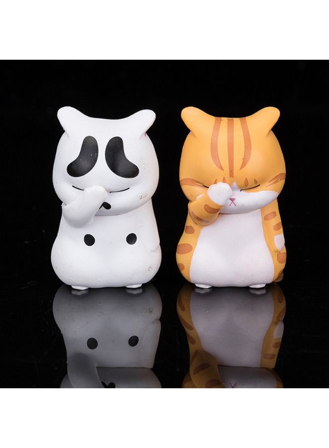 3-Piece Cat Figures Toy Set, Kitten Animals Toy, Cartoon Anime Cat Ornament Toy, Cake Toppers Desktop Decoration Birthday Gift for Kids Toddlers - Image 4