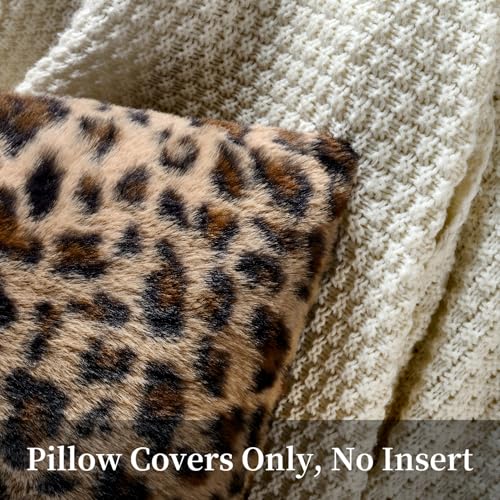 GALMAXS7 Cheetah Pillow Covers 18x18 Faux Fur Throw Pillow Covers Set of 2 Leopard Couch Pillow Covers Fluffy Soft Decorative for Home Living Room Bedroom - Image 4