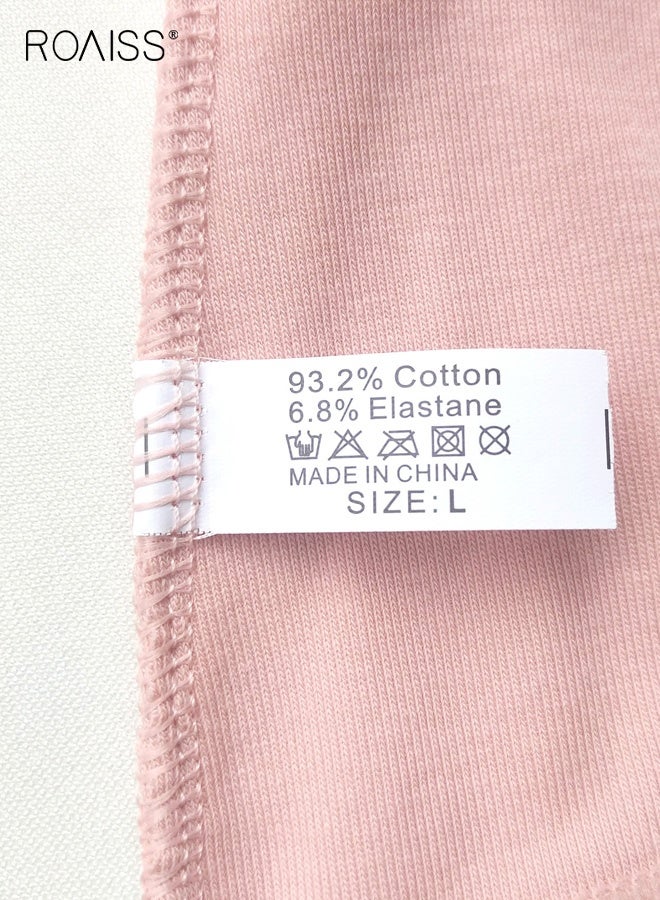 roaiss Women's 4 Piece High Waist Briefs Set Plus Large Size Pure Cotton Comfortable and Breathable Women's Tummy Control Underwear with Half Hip Coverage - Image 4