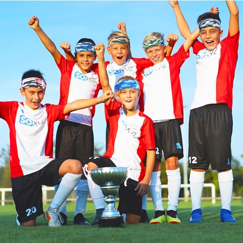 MADHOLLY Sweatbands for Kids - Non Slip Breathable Kids Athletic Sweatband Football Headband for Boys Girls 4 5 6 7 8 9 10 Years Gifts, Milk Silk Elastic Sweat Absorbing Hairband, Camouflage - Image 5