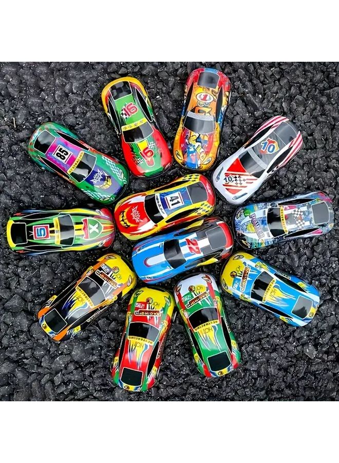 24 قطعة مجموعة سيارات ألعاب عشوائية الألوان، سيارات سباق تعليمية يدوية هدايا حفلات للأطفال - Image 4