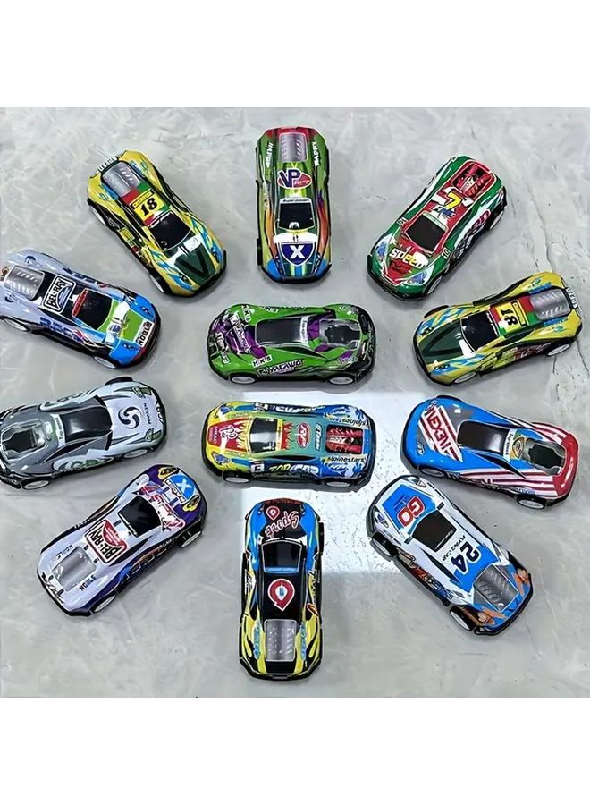24 قطعة مجموعة سيارات ألعاب عشوائية الألوان، سيارات سباق تعليمية يدوية هدايا حفلات للأطفال - Image 5