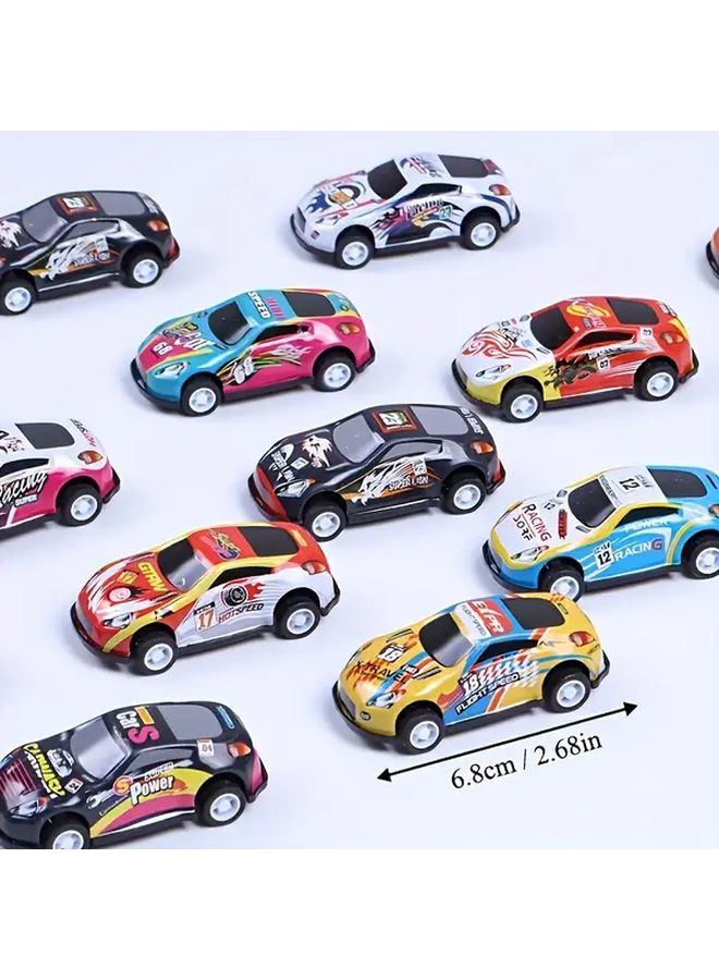 24 قطعة مجموعة سيارات ألعاب عشوائية الألوان، سيارات سباق تعليمية يدوية هدايا حفلات للأطفال - Image 3