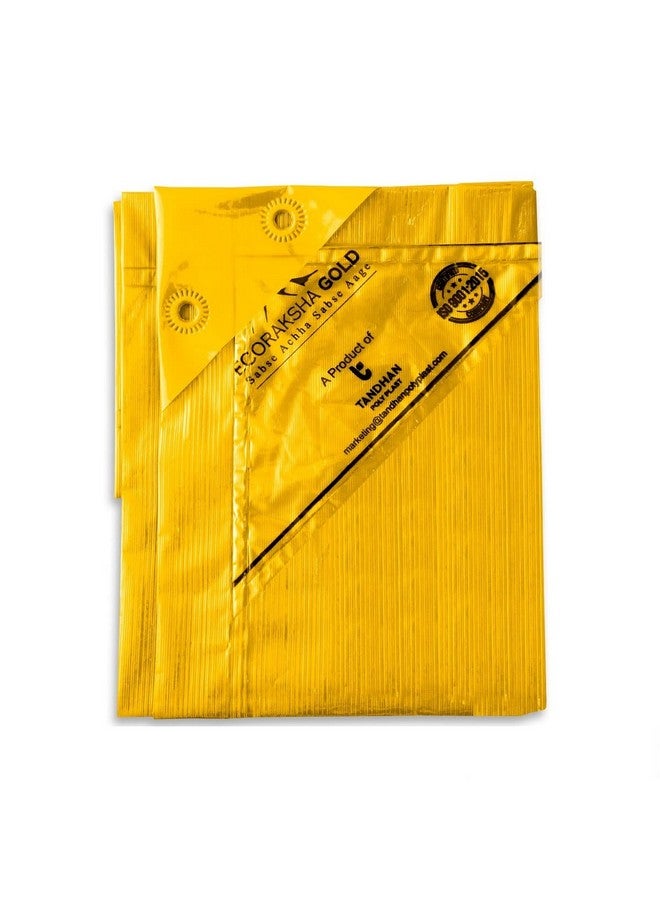 TANDHAN Ecoraksha Gold 6X4 Ft 90 GSM Yellow Premium Waterproof Tarpaulin is A Uv-Resistant,Rip-Stop Fabric That is Perfect for Outdoor Shelter,Roof Cover,Garden Shade,Camping in All Types of Weather. - Image 1