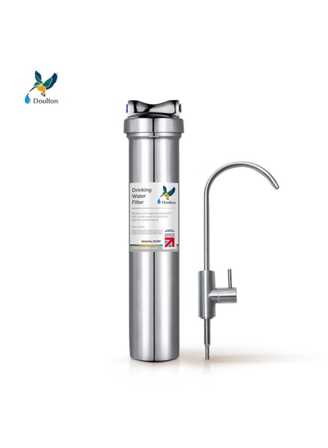 دولتون Doulton منظف مياه للاستخدام المنزلي للشرب المباشر، مرشح مياه الصنبور المطبخ، نظام تنقية المياه السيراميكي دياتومي الأرض، الترشيح الفائق بدون مياه صرف، نوع تحت المغسلة D-is - Image 5