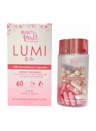 pixi glutathione tablets Beauty Vault Lumi Glutathione Whitening (60 Capsules) | Best Price KSA