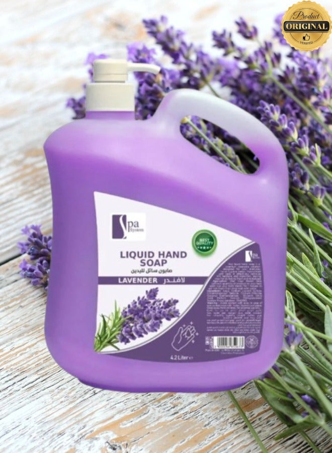 Spa System 6 Pieces Liquid Hand Soap Lavender 4.2 Litre - Image 2