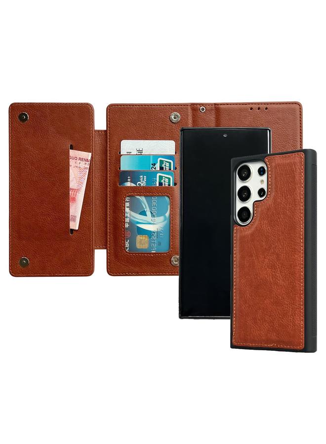 erorex Case For Samsung Galaxy S21 Ultra 5G Multifunctional 7-Card Wallet Leather Phone Case - Image 4