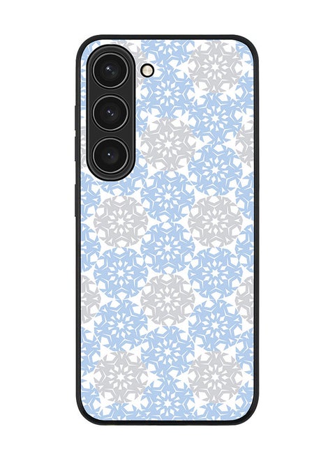 Rugged Black edge case for Samsung Galaxy S23 5G Slim fit Soft Case Flexible Rubber Edges Anti Drop TPU Gel Thin Cover - Frozen Snowflakes