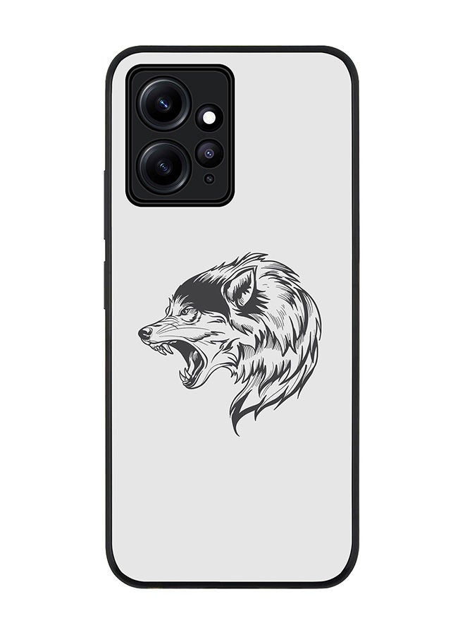 Stylizedd Rugged Black edge case for Redmi Note 12 4G Slim fit Soft Case Flexible Rubber Edges Anti Drop TPU Gel Thin Cover - Bear Growl - Image 1