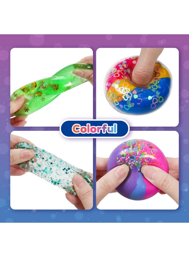 مجموعة صنع كرات الضغط بالسلايم DIY، اصنع كرات ناعمة مع السلايم والإضافات، لعبة حسية إبداعية للأطفال - Image 3