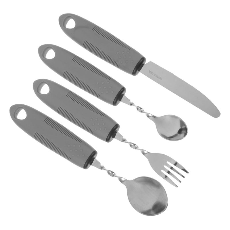 OUNONA 1 Set Portable Adaptive Utensil For Disabled Elderly Non Slip Cutlery With Flexible Handles Convenient Travel Dining Aid Independence Comfort - Image 2