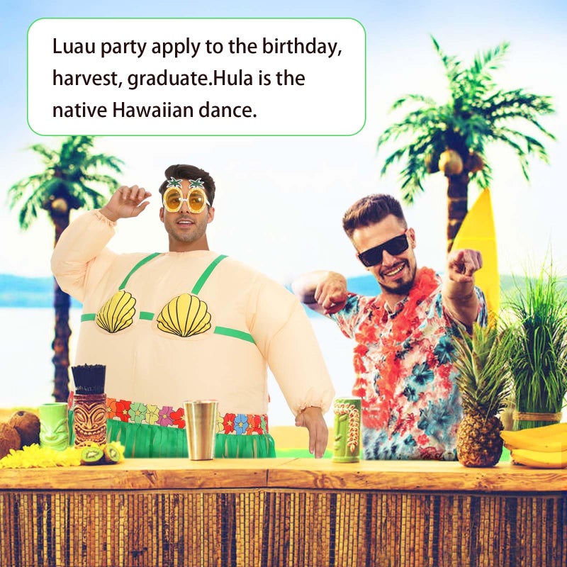Spinosaurus Inflatable Hawaiian Luau Costume Inflatable Costume Halloween Blow Up Costumes for Adult Funny Inflatable Hula Skirt Costumes - Image 5