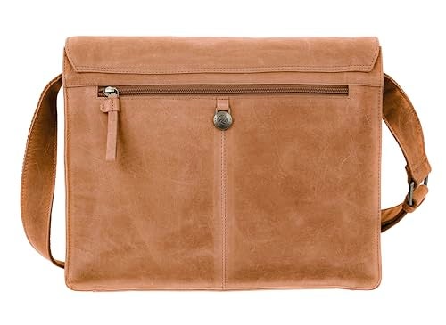 ANTONIO VALERIA Albert Cognac Leather Messenger Bag for Men - Image 3